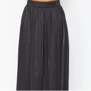 Poem Crinkle Plisse Silky Maxi Skirt Black - NWT!
